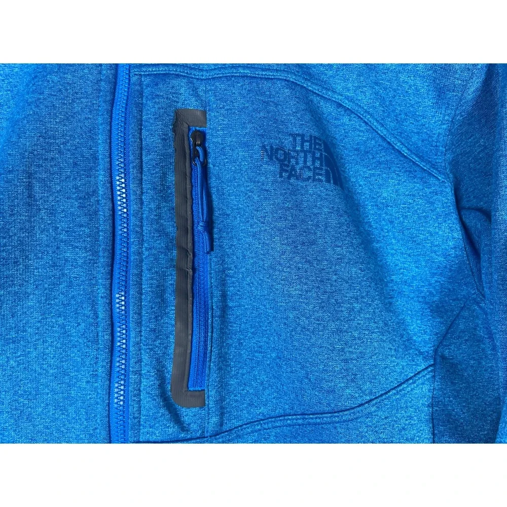 The North Face Mens Medium Blue Heather Quarter Zip Fleece Pullover Jacket
